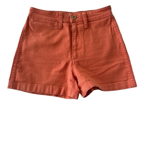 Madewell Camp Cotton Shorts in Tangerine - Picture 3 of 9